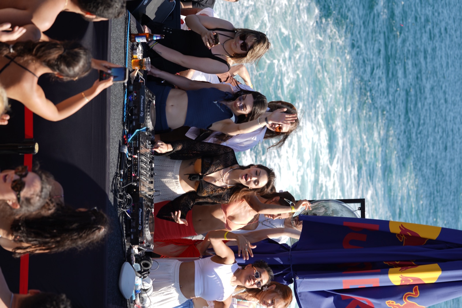 Guests dancing on deck as the boat heads back to Kabataş